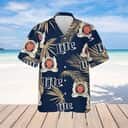 Miller Lite Beer Hawaiian Shirt Palm Leaves Pattern Gift For Beach Trip