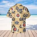 Miller Lite Hawaiian Shirt Island Pattern Summer Gift For Beach Lovers