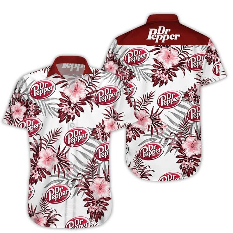 Dr Pepper Beer Hawaiian Shirt Tropical Flower Pattern All Over Print Dr Pepper Beer Hawaiian Shirt Tropical Flower Pattern All Over Print