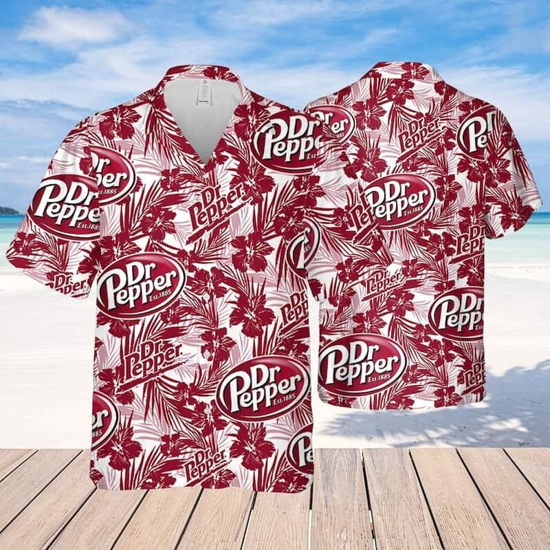 Dr Pepper Hawaiian Shirt Tropical Flower Pattern Gift For Beach Trip Dr Pepper Hawaiian Shirt Tropical Flower Pattern Gift For Beach Trip