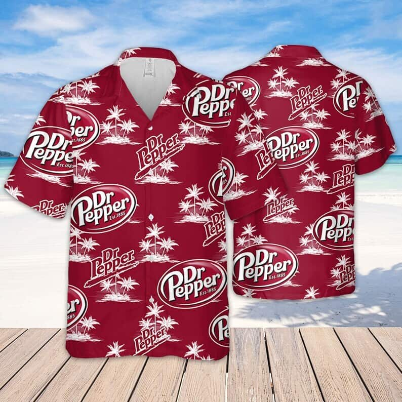 Dr Pepper Beer Hawaiian Shirt Coconut Island Pattern Gift For Beach Trip