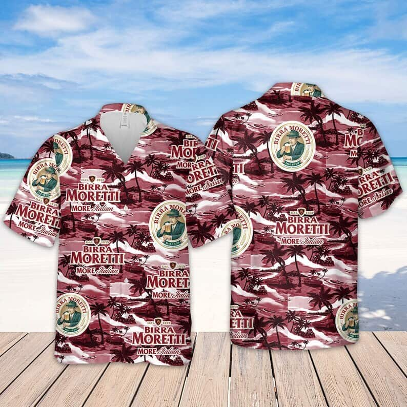 Birra Moretti Beer Island Pattern Hawaiian Shirt