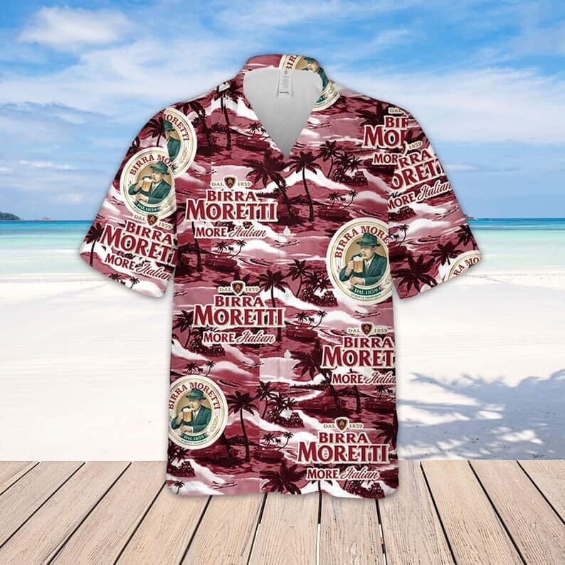 Birra Moretti Beer Island Pattern Hawaiian Shirt