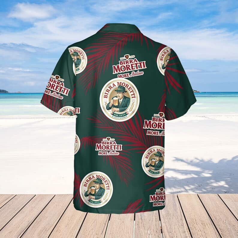 Birra Moretti Beer Hawaiian Shirt Palm Leaves Pattern All Over Print