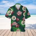 Birra Moretti Beer Hibiscus Flower Palm Leaf Pattern Hawaiian Shirt