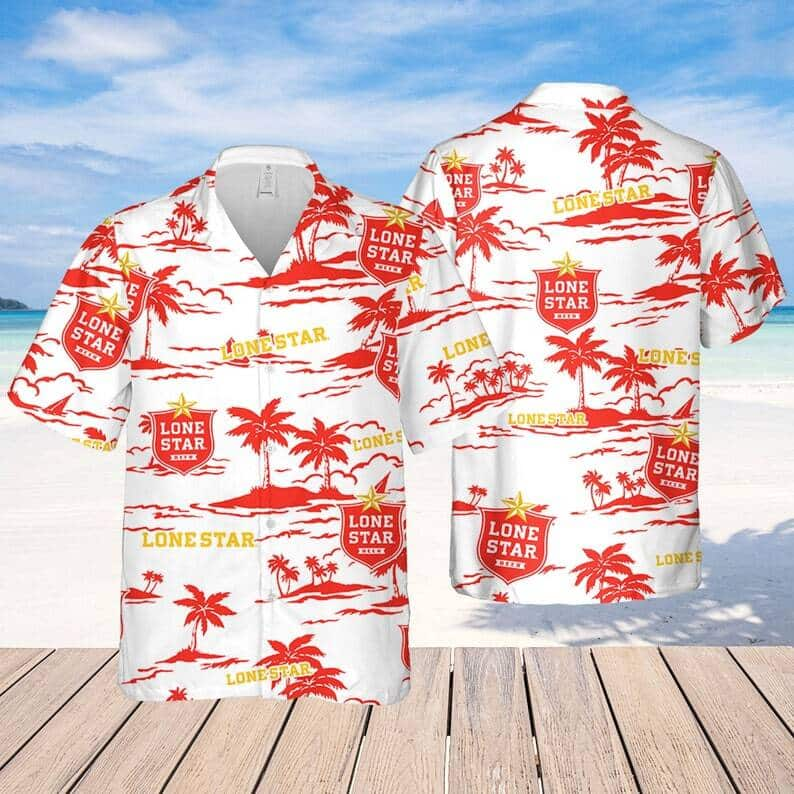 Lone Star Beer Hawaiian Shirt Beach Pattern Gift For Beach Trip