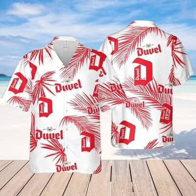Duvel Beer Palm Leaves Pattern Hawaiian Shirt