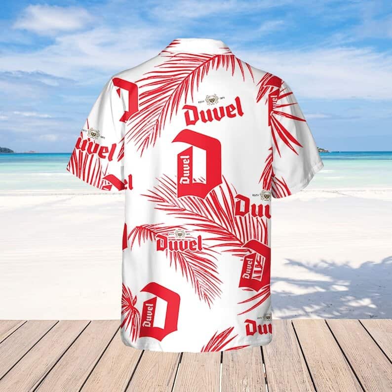Duvel Beer Palm Leaves Pattern Hawaiian Shirt