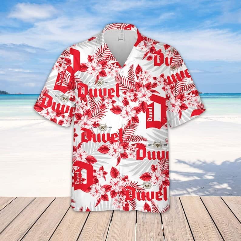 Duvel Beer Hawaiian Shirt Tropical Flower Pattern Gift For Beach Trip