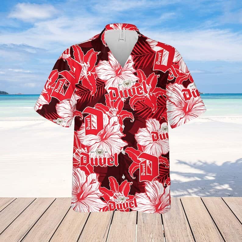 Duvel Beer Hawaiian Shirt Tropical Flower Pattern Summer Holiday Gift
