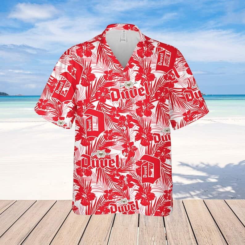 Duvel Beer Hawaiian Shirt Tropical Flower Pattern Best Beach Gift