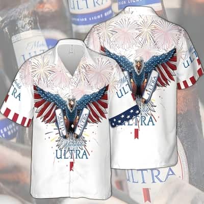 Michelob Ultra Hawaiian Shirt Bald Eagle Fireworks 4th Of July Michelob Ultra Hawaiian Shirt Bald Eagle Fireworks 4th Of July
