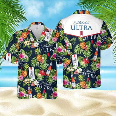 Michelob Ultra Beer Hawaiian Shirt Tropical Pattern Gift For Beach Vacation Michelob Ultra Beer Hawaiian Shirt Tropical Pattern Gift For Beach Vacation