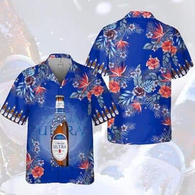 Michelob Ultra Hawaiian Shirt Tropical Flower Pattern Perfect Gift For Beer Lovers Michelob Ultra Hawaiian Shirt Tropical Flower Pattern Perfect Gift For Beer Lovers