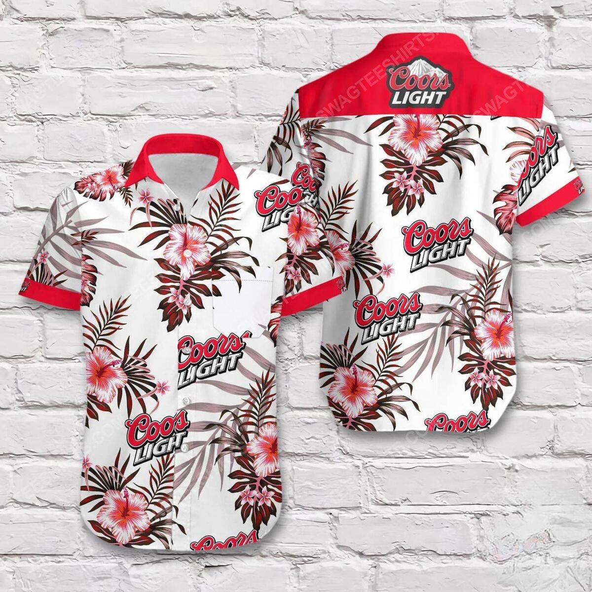 Coors Light Beer Hawaiian Shirt Flower Tropical Gift For Hawaii Lovers