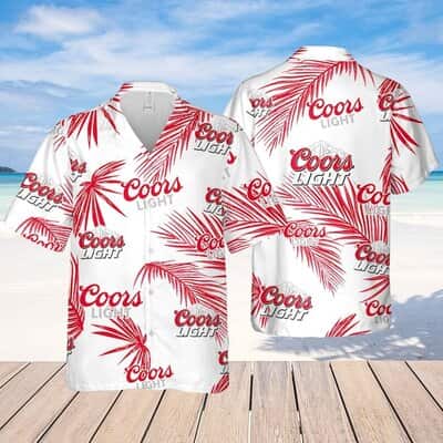 Coors Light Hawaiian Shirt Palm Leaves Pattern Summer Beach Gift Coors Light Hawaiian Shirt Palm Leaves Pattern Summer Beach Gift