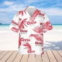 Coors Light Hawaiian Shirt Palm Leaves Pattern Summer Beach Gift