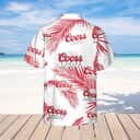 Coors Light Hawaiian Shirt Palm Leaves Pattern Summer Beach Gift