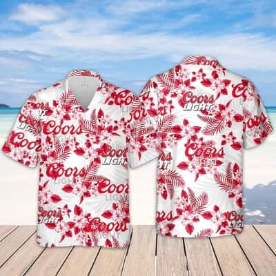 Coors Light Hawaiian Shirt Hibiscus Flower Pattern Beer Lovers Gift Coors Light Hawaiian Shirt Hibiscus Flower Pattern Beer Lovers Gift