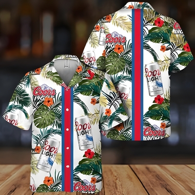 Coors Light Beer Hawaiian Shirt Tropical Foliage Practical Beach Gift Coors Light Beer Hawaiian Shirt Tropical Foliage Practical Beach Gift