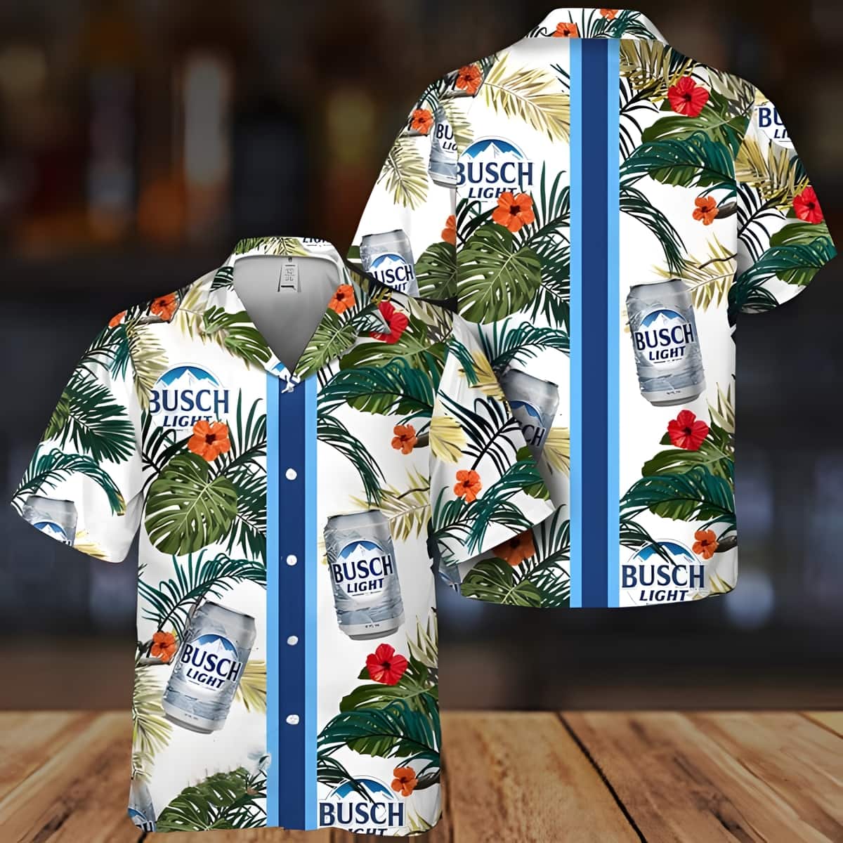 Busch Light Hawaiian Shirt Tropical Foliage Gift For Beach Trip