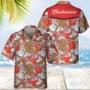 Budweiser Beer Hawaiian Shirt Tropical Coconut Pattern Practical Beach Gift Budweiser Beer Hawaiian Shirt Tropical Coconut Pattern Practical Beach Gift