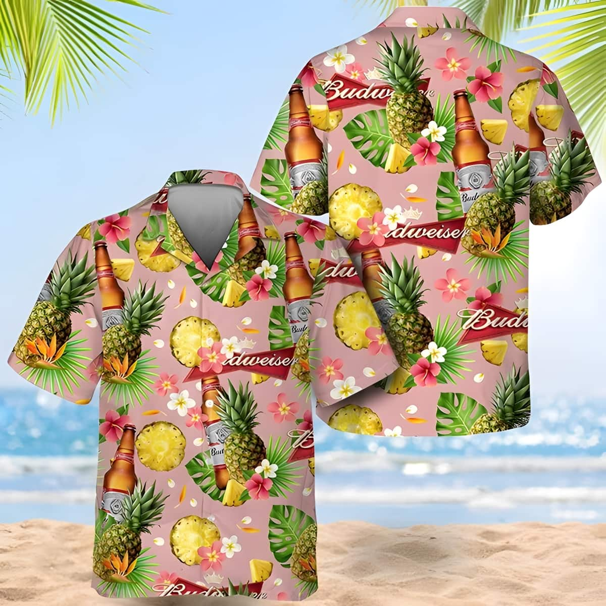 Budweiser Beer Hawaiian Shirt Tropical Pattern Beach Gift For Friend