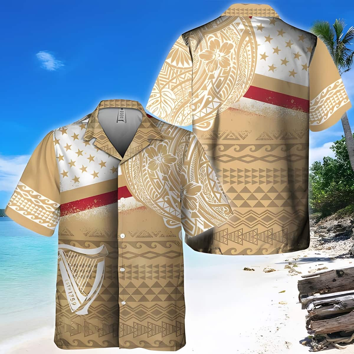 Polynesian Pattern Guinness Beer Hawaiian Shirt