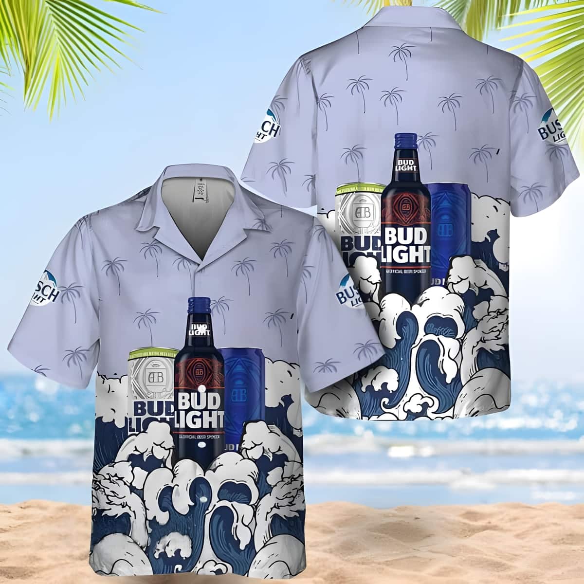 Summer Waves Bud Light Hawaiian Shirt Practical Beach Gift