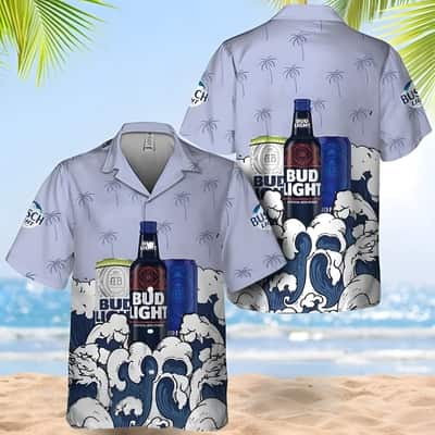 Summer Waves Bud Light Hawaiian Shirt Practical Beach Gift Summer Waves Bud Light Hawaiian Shirt Practical Beach Gift