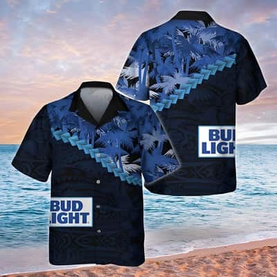 Bud Light Hawaiian Shirt Palm Tree Polynesian Pattern Best Beach Gift Bud Light Hawaiian Shirt Palm Tree Polynesian Pattern Best Beach Gift
