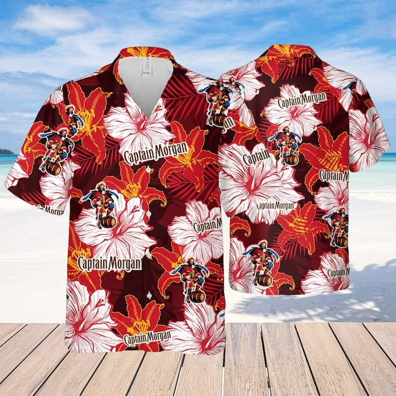 Captain Morgan Hawaiian Shirt Tropical Flower Beach Gift For Friend