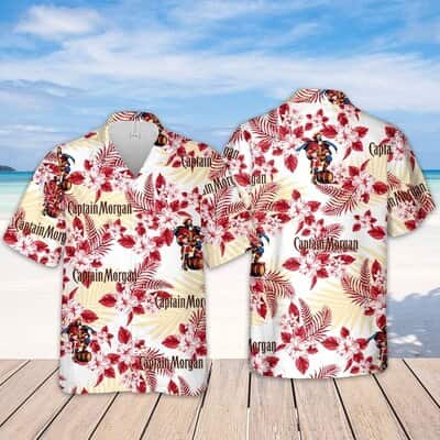 Captain Morgan Hawaiian Shirt Hibiscus Flower Pattern All Over Print