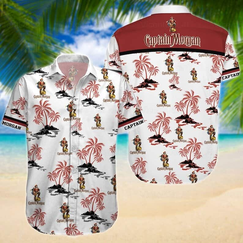 Captain Morgan Hawaiian Shirt Island Pattern Gift For Beach Trip