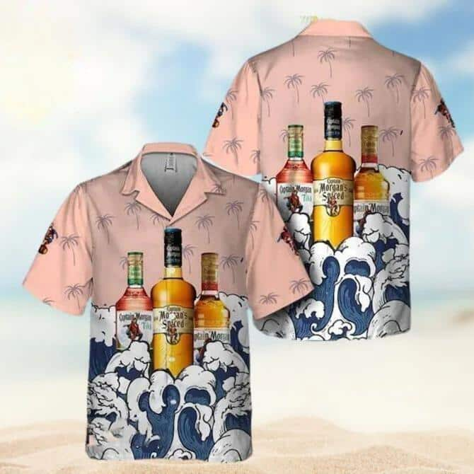 Summer Waves Captain Morgan Hawaiian Shirt Rum Gift