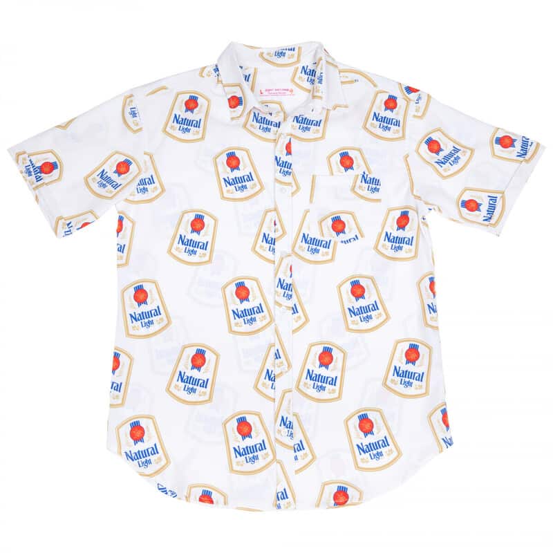 White Natural Light Hawaiian Shirt Gift For Beer Drinkers White Natural Light Hawaiian Shirt Gift For Beer Drinkers