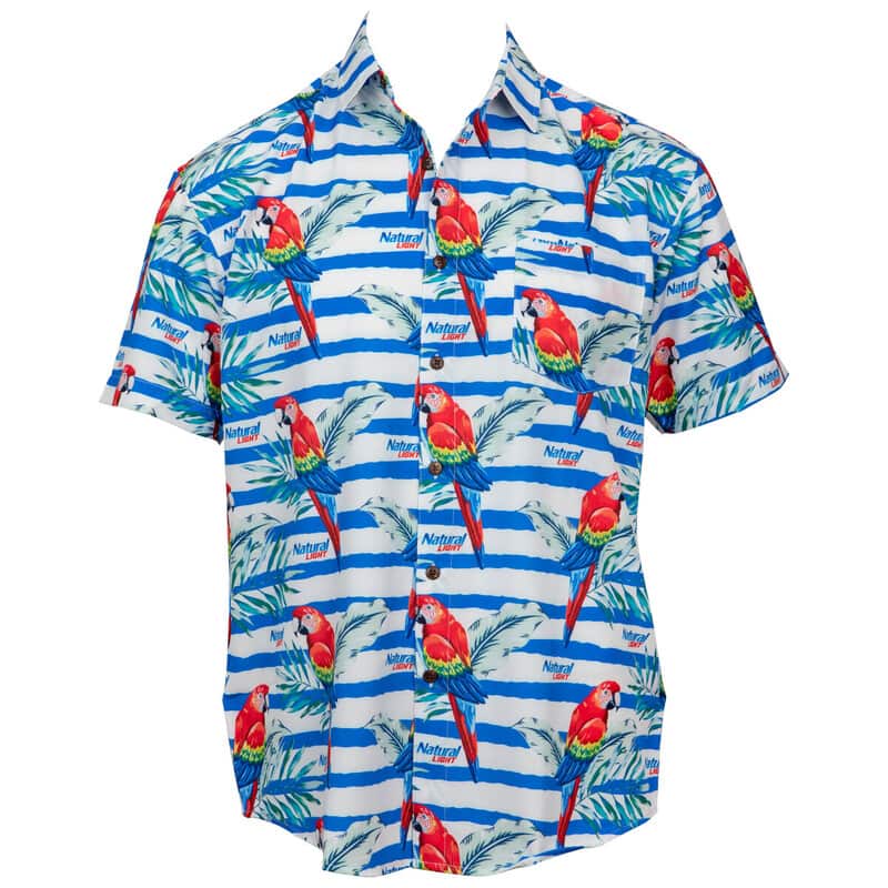 Natural Light Beer Hawaiian Shirt Bird Pattern Beach Lovers Gift Natural Light Beer Hawaiian Shirt Bird Pattern Beach Lovers Gift
