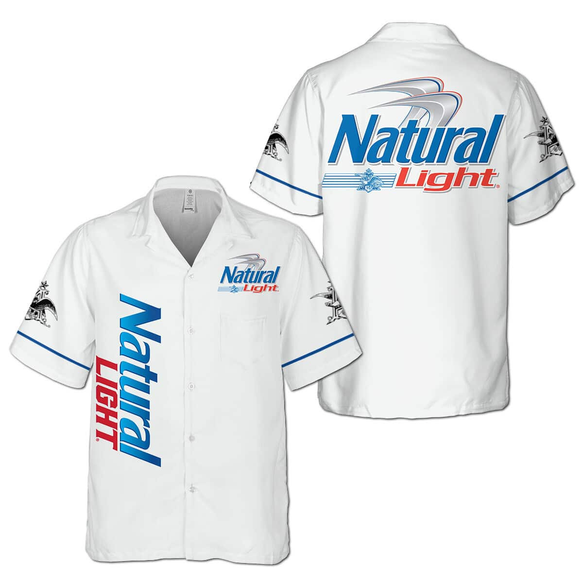 White Natural Light Hawaiian Shirt For Beer Drinkers