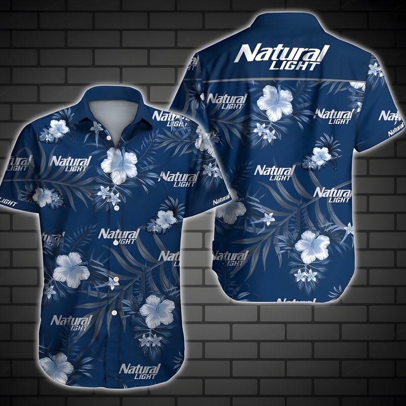 Midnight Natural Light Hawaiian Shirt Tropical Flower Pattern All Over Print Midnight Natural Light Hawaiian Shirt Tropical Flower Pattern All Over Print