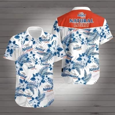 Natural Light Hawaiian Shirt Hibiscus Pattern Trendy Summer Gift Natural Light Hawaiian Shirt Hibiscus Pattern Trendy Summer Gift