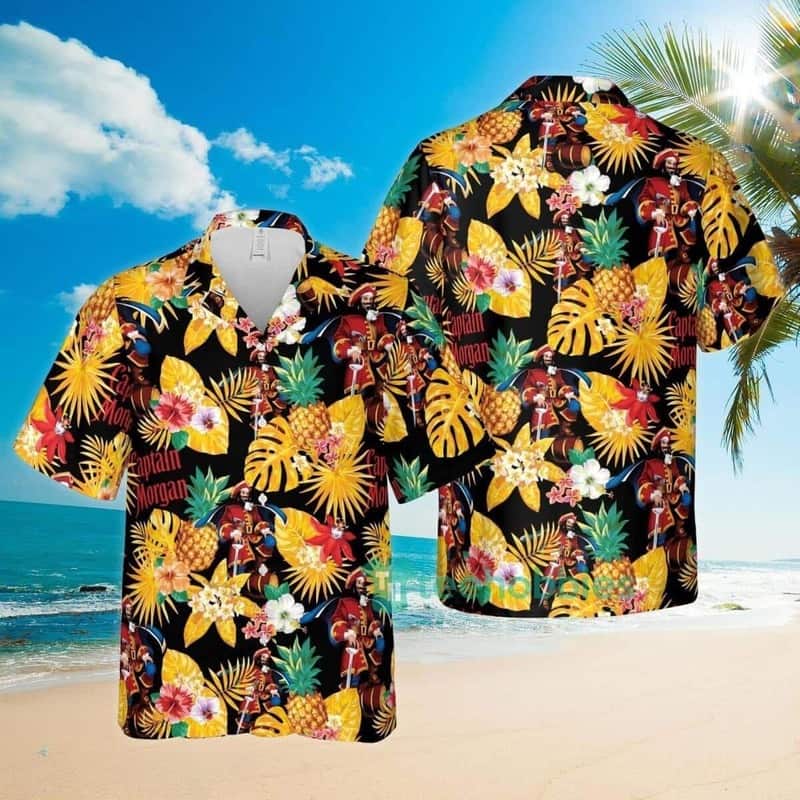 Captain Morgan Hawaiian Shirt Tropical Pattern Trendy Summer Gift Captain Morgan Hawaiian Shirt Tropical Pattern Trendy Summer Gift