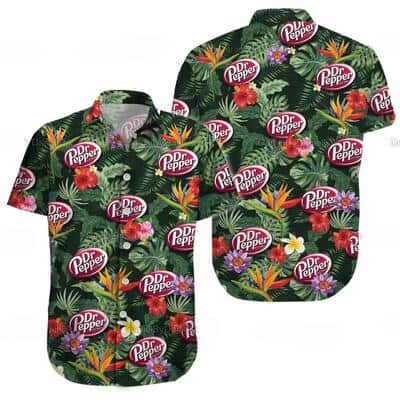 Dr Pepper Beer Hawaiian Shirt Tropical Pattern Dr Pepper Beer Hawaiian Shirt Tropical Pattern