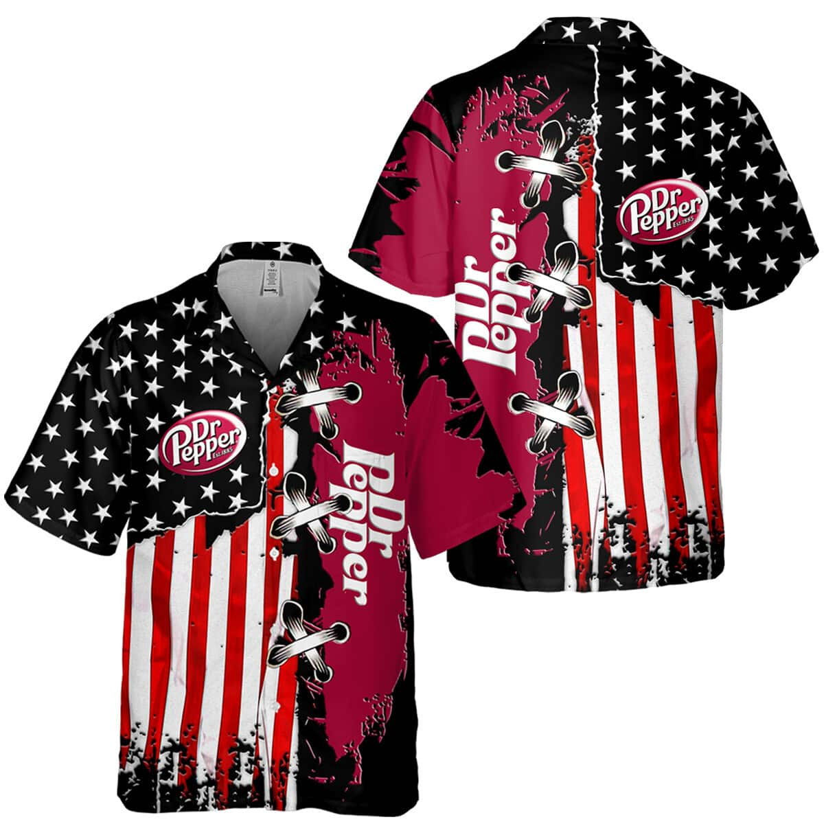 Dr Pepper Hawaiian Shirt Us Flag Independence Day US Flag