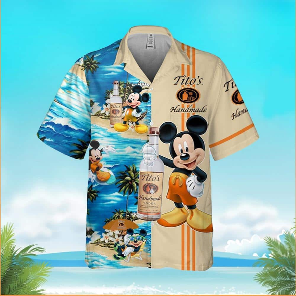 Cute Mickey Mouse Disney Tito’s Handmade Vodka Hawaiian Shirt