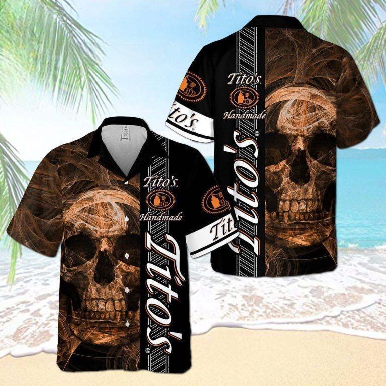 Tito’s Handmade Vodka Hawaiian Shirt Smoky Skull