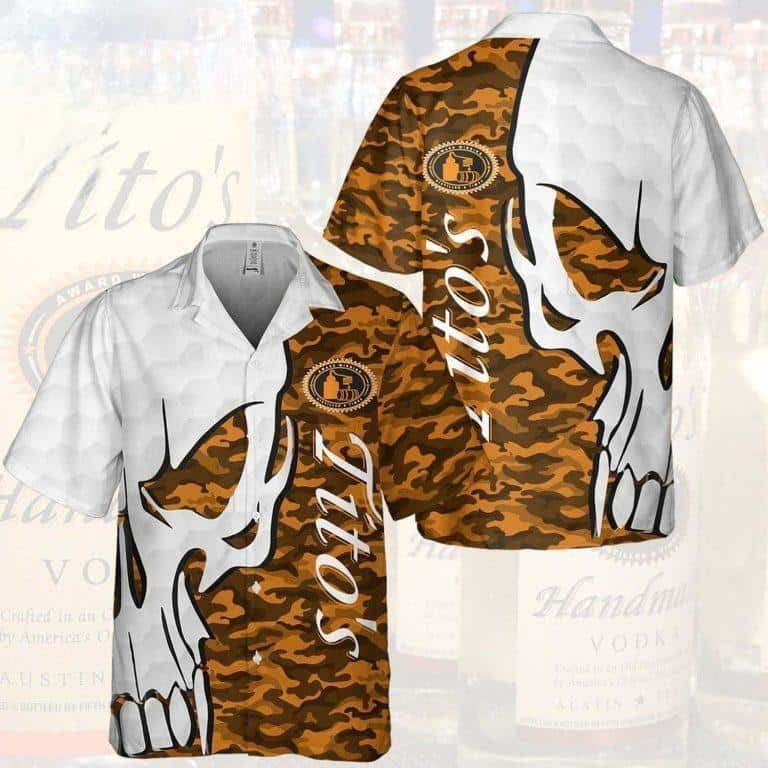 Tito’s Hawaiian Shirt Skull Camo Pattern Gift For Beach Vacation