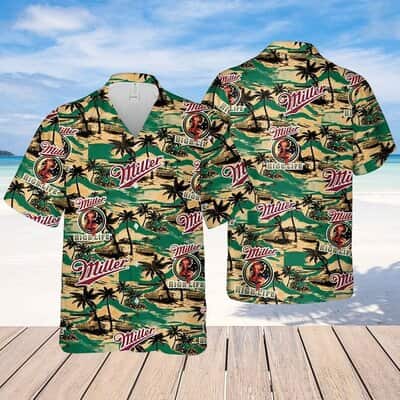Miller High Life Hawaiian Shirt Sea Island Pattern Summer Beach Gift Miller High Life Hawaiian Shirt Sea Island Pattern Summer Beach Gift
