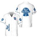 White Aloha Pabst Blue Ribbon Beer Hawaiian Shirt White Aloha Pabst Blue Ribbon Beer Hawaiian Shirt
