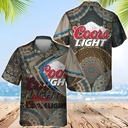 Coors Light Beer Hawaiian Shirt Mandala Pattern Summer Gift For Friend Coors Light Beer Hawaiian Shirt Mandala Pattern Summer Gift For Friend