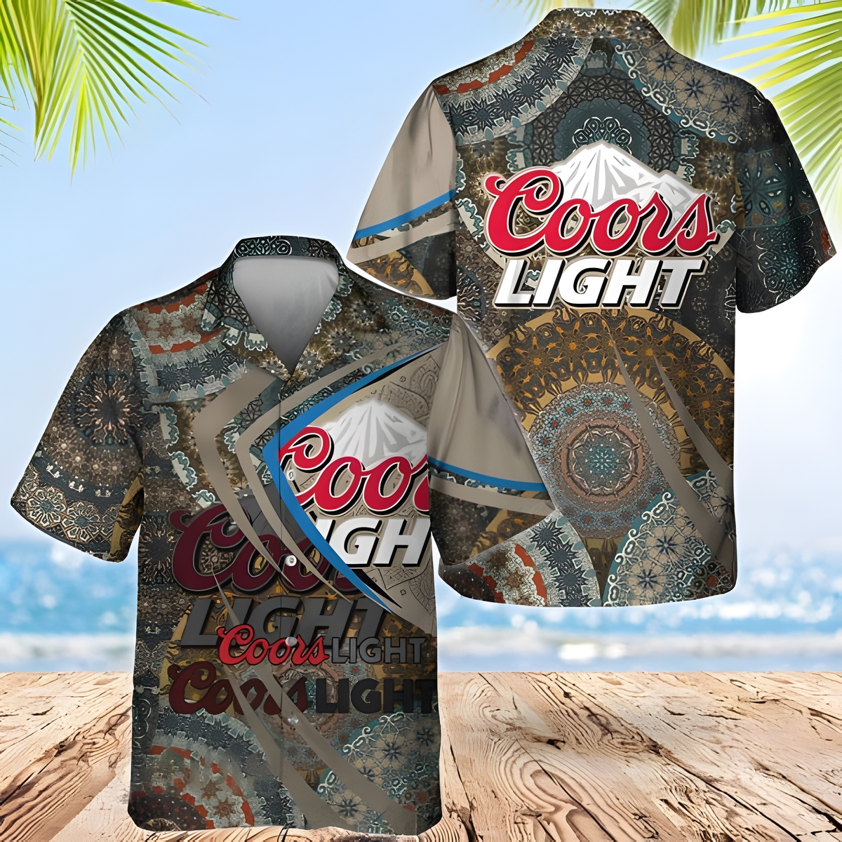 Coors Light Beer Hawaiian Shirt Mandala Pattern Summer Gift For Friend